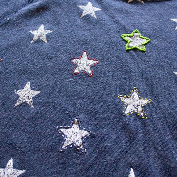 Old Navy - Navy Blue Star Spangled Oversized Sweatshirt  - Womens XXL - Picture 5 of 6